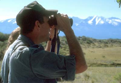 viewing wildlife with binoculars