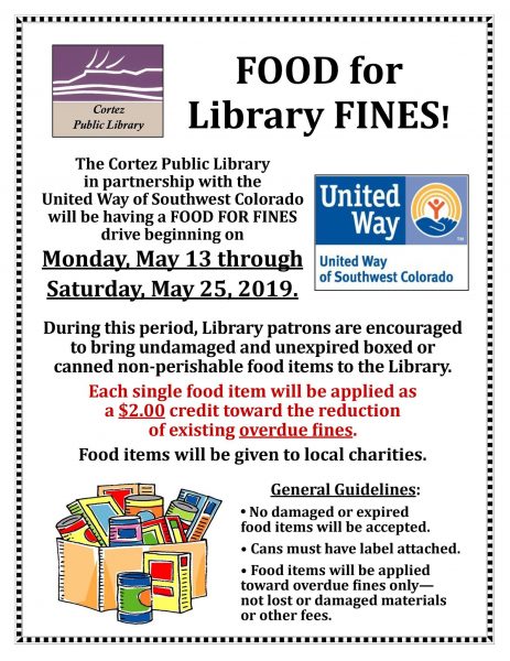 Food for Library Fines - Cortez Public Library