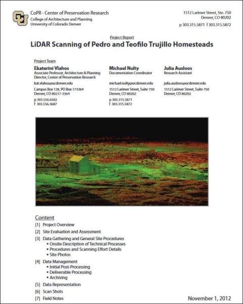 LiDAR Scanning of Pedro and Teofilo Trujillo Homesteads report cover