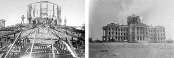 Construction photos of the State Capitol